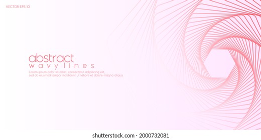 Resumen de plantillas de diseño de banners en color rosa suave. Fondo mínimo futurista de líneas onduladas. Vector Eps 10