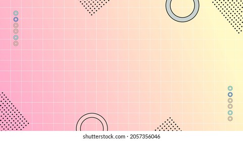 Abstrakter, rosafarbener Raster, strukturierter Hintergrund. Minimale Banner-Design-Vorlage für Memphis-Stile.