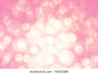 Abstract soft pink light bokeh background vector illustration.