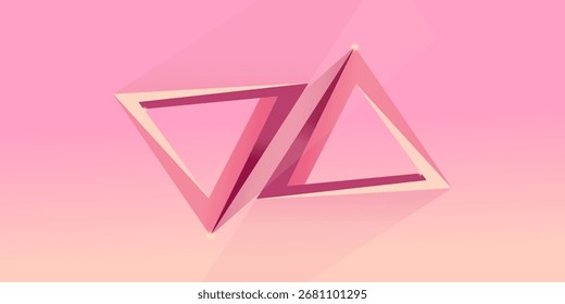 Abstractas suave triángulo rosa del logotipo, Ilustración vectorial.