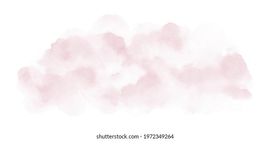 Abstract soft pink watercolor stain shape