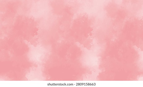 Abstract soft pink watercolor texture background with cloudy smoke structure and smooth pastel colorful wash backdrop vector illustration