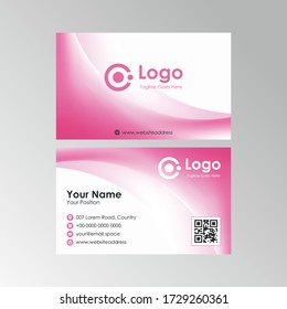 Abstract Soft Pink White Wave Business Card Design, Professional Name Card Template Vector