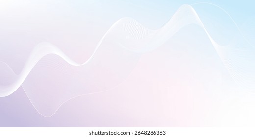 Fondo suave Abstractas del gradiente púrpura y azul con líneas blancas que fluyen