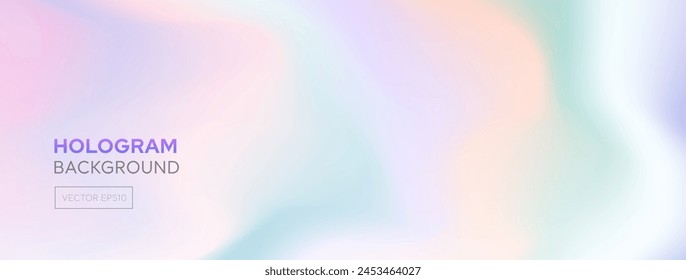 Abstract soft rainbow pride hologram banner background holographic design, vector illustration