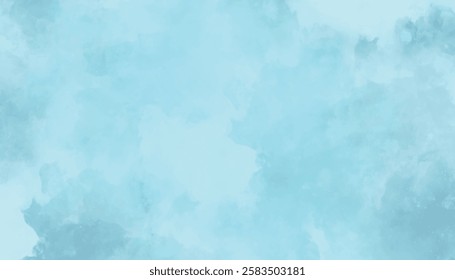 Abstract soft sky blue watercolor sky and clouds, blue tone for wallpaper, graphics design.