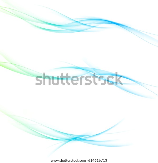 Abstract soft speed futuristic swoosh wave.\
Three minimalistic divider swoosh lines in gradient green to blue\
color. Vector\
illustration