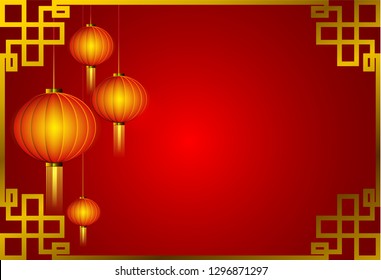 Abstract Soft style from China Lantern for Chinese New Year Background