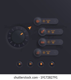 abstract soft ui infographics 4 steps for business and presentation vector illustration background
