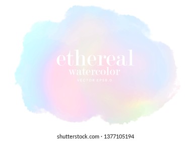 abstract soft vector ethereal water color clouds. light multicolor pastel ink stain on white background. eps 8