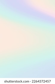 Abstract soft vector holographic gradient foil background for web, packaging, poster advertisement, cover, brochure, wallpaper. Pastel smooth multicolor texture. Blue pink purple colors.