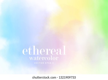 abstract soft vector watercolor splash. light pastel ink stain texture on white paper. spring summer background design. eps 8