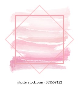 Abstract soft watercolor background with frame.