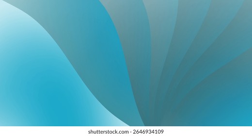Fundo abstrato de ondas suaves em tons azuis de gradiente do Pacífico - linhas de fluxo mínimas modernas e luz desaparece para negócios, tecnologia ou design de apresentação