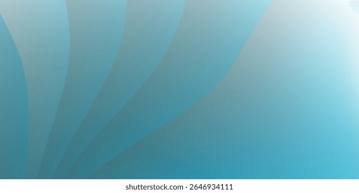 Fundo abstrato de ondas suaves em tons azuis de gradiente do Pacífico - linhas de fluxo mínimas modernas e luz desaparece para negócios, tecnologia ou design de apresentação