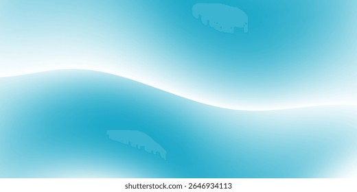 Fundo abstrato de ondas suaves em tons azuis de gradiente do Pacífico - linhas de fluxo mínimas modernas e luz desaparece para negócios, tecnologia ou design de apresentação