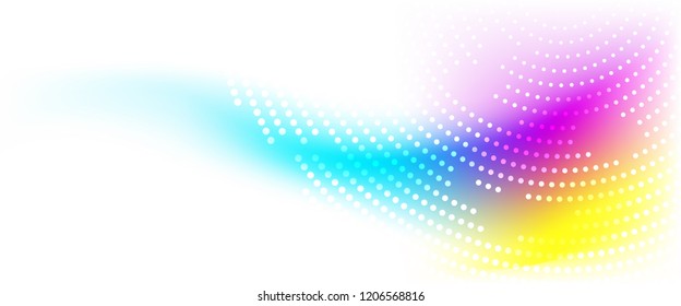 Abstract soft wave background template, with dot. Colorful flowing liquid design element.