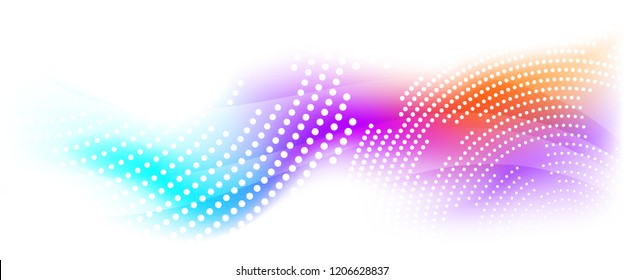Abstract soft wave background template, with dot. Colorful flowing liquid design element.