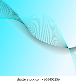 Abstract soft waves on gradient background.  Abstract  lines  background. Vector illustration