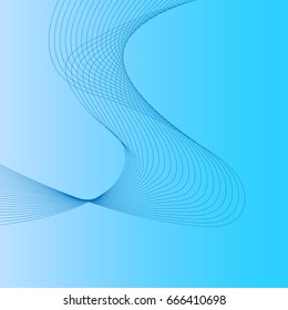 Abstract soft waves on gradient background.  Abstract  lines  background. Vector illustration
