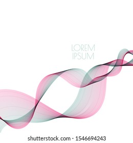 Abstract soft waves red-green color. Smooth gradient transition from lines isolated on white background. Vector illustration for fashion, cosmetics, cover.