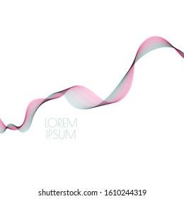 Abstract soft waves red-green color. Smooth gradient transition from lines isolated on white background. Vector illustration for fashion, cosmetics, cover.