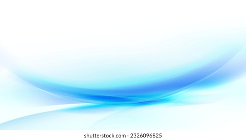 Abstract soft white and blue dynamic wavy background. Futuristic hi-technology concept. Vector illustration