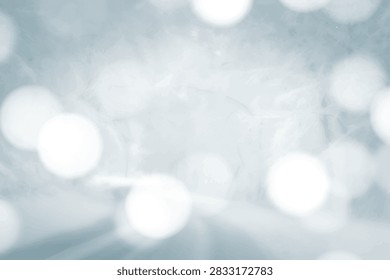 Abstract soft white bokeh lights and blurred winter background vector with airy glow, minimal cool tones, dreamy festive texture.