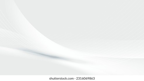 Abstract soft white dynamic wavy background. Futuristic hi-technology concept. Vector illustration