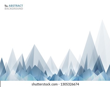 Abstract soft wide blue triangle pattern geometric of mountain shape. Business design of modern presentation. You can use for poster, ad, cover design, annual report. vector eps10