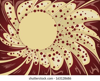 Abstract soft yellow creamy background with chocolate.