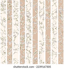 Abstract softness striped vector seamless pattern. Beige and cream stripes with spotted contours like animal skin. Mottled template for design, textile, wallpaper, banner background, ceramics.