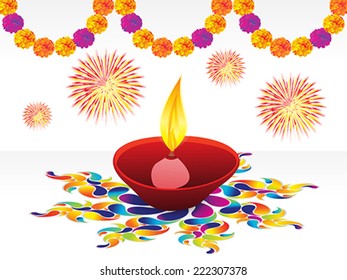 abstract soil diwali deepak background vector illustration