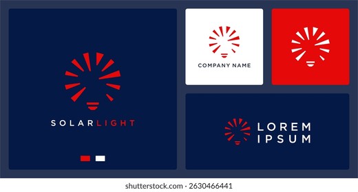  Abstract solar bulb logo idea