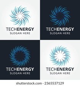 abstract solar energy logo design vector template