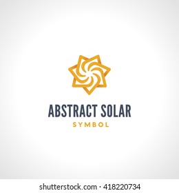 Abstract Solar Graphic Symbol. Represents Authority, Energy, Warmth, Success, Stability, Confidence, Being, Life, Vitality, Love, Passion, Perfection, Godhead, Eye of God etc. Vector Illustration.