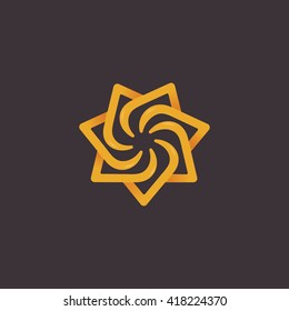 Abstract Solar Graphic Symbol. Represents Authority, Energy, Warmth, Success, Stability, Confidence, Being, Life, Vitality, Love, Passion, Perfection, Godhead, Eye of God etc. Vector Illustration.