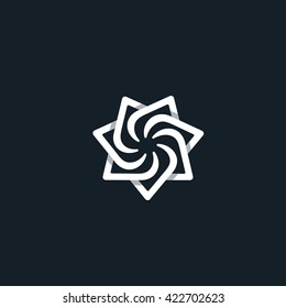 Abstract Solar Graphic Symbol. Represents Authority, Energy, Warmth, Success, Stability, Confidence, Being, Life, Vitality, Love, Passion, Perfection, Godhead, Eye of God etc. Vector Illustration.