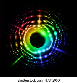 Abstract Solar system. Illustration on black background for design