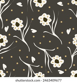 abstract a solid batik flowers arrangement with medium color, all over vector textile and carpet design with black background for clothes printing