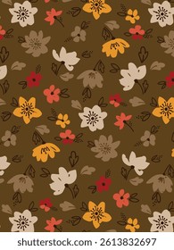 Abstract solid block vector textile design, arrangement with medium cartoon hibiscus flower, all-over seamless pattern with multicolored tone color illustration, digital image printing factory