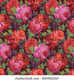 abstract solid flowers arrangement, all over design with solid background for textile printing factory