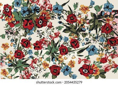 disposición de flores sólidas abstractas, todo diseño con fondo sólido para fábrica de impresión textil