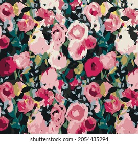 abstract solid flowers arrangement, all over design with solid background for textile printing factory