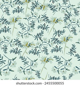abstract solid flowers arrangement, all over vector design with a solid background for textile printing factory