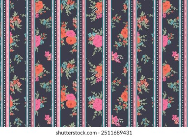 Arreglo sólido abstracto de las flores, diseño por todo el Vector con un fondo sólido para la fábrica de la impresión textil