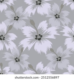abstract solid flowers arrangement, all over vector design with a solid background for textile printing factory