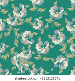 arranjo de flores sólidas abstratas, todo o projeto vetorial com um fundo sólido para fábrica de impressão têxtil