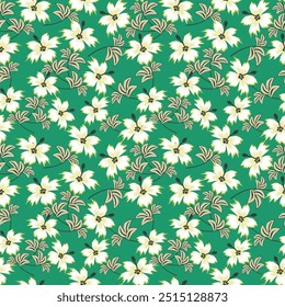 abstract solid flowers arrangement, all over vector design with a solid background for textile printing factory