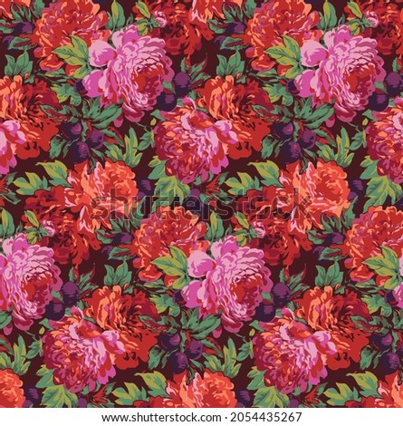 abstract solid flowers arrangement, all over design with solid background for textile printing factory